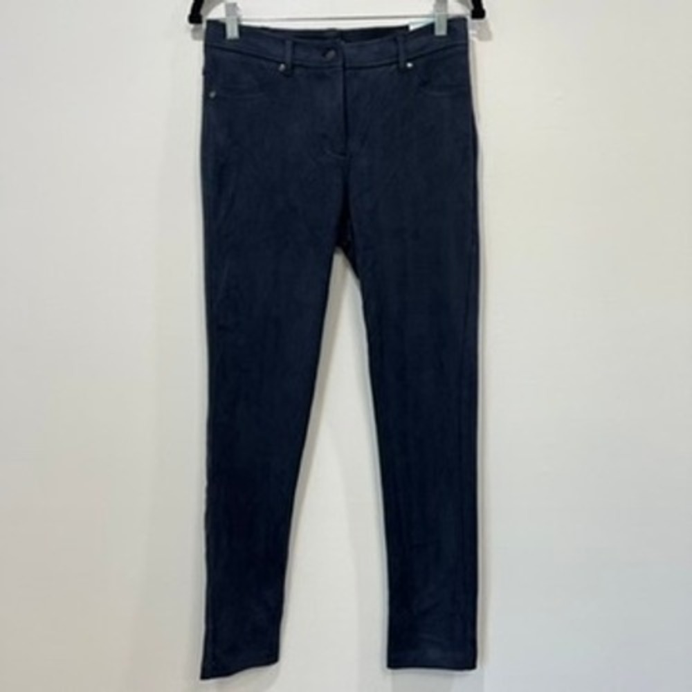 J Mclaughlin Becca Legging 2 NWT $168 Skinny Pull On Velour Navy Blue Solid